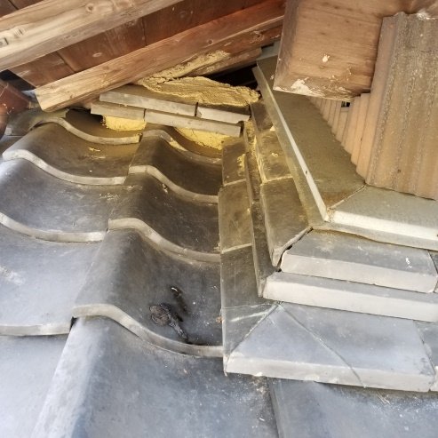 入母屋から侵入可能