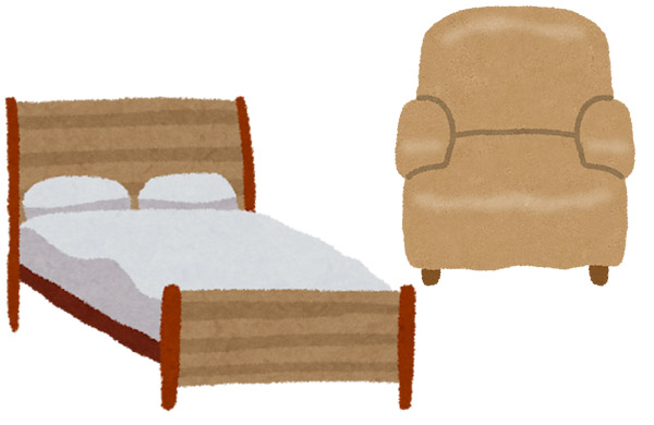 布製のソファーや椅子、マットレスはトコジラミが隠れやすい場所です